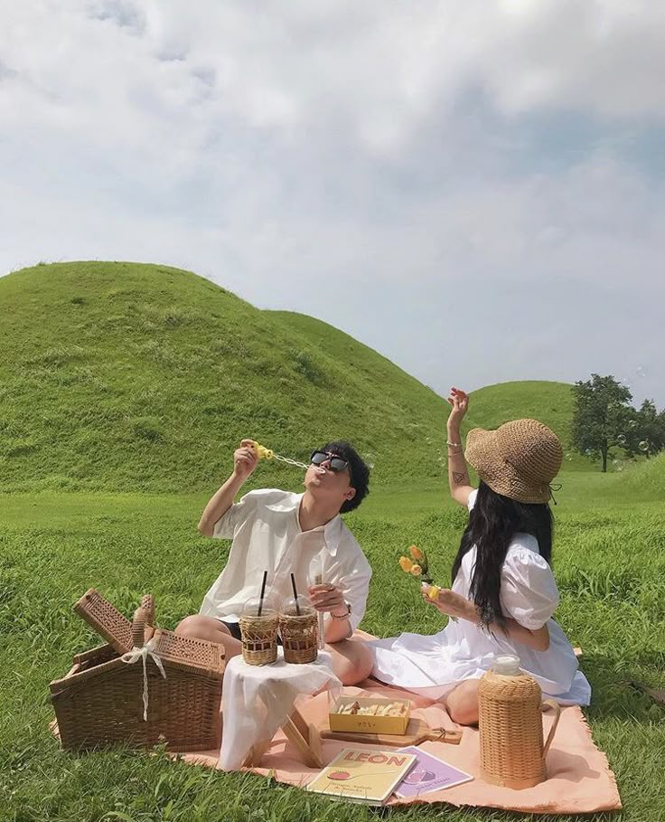 Couple walking in a beautiful natural landscape